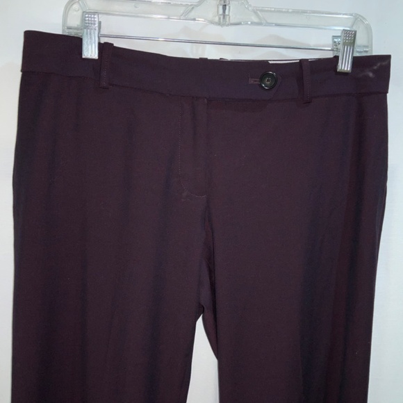 Loft Marisa burgundy flat front pants Sz 8 petite front zip back pockets - Picture 4 of 9